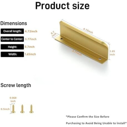 Cabinet Edge Pulls Matte Brushed Gold 7.87 in Pack of 5 2