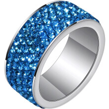 8 mm ringen, roestvrijstalen ring voor mannen en vrouwen, modieus, eenvoudig, 5 rijen met ronde zirkonia, eenvoudige trouwring.