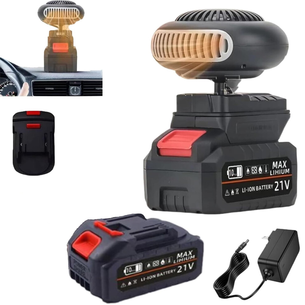 Battery Powered Heater Heat Up 200 Square Feet With 1500Mah Battery 170W 2 Gears 18V Battery Powered Heater For Vehicle,Car,Suv 9165521467792