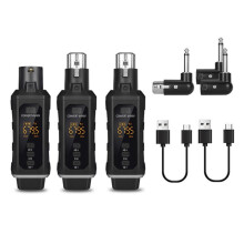 UHF Professional Microphone Wireless Converter XLR Transmitter Receiver for Dynamic Microphone Guitar Audio Mixer