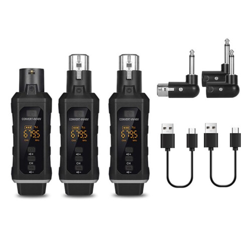 UHF Professional Microphone Wireless Converter XLR Transmitter Receiver for Dynamic Microphone Guitar Audio Mixer