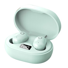 Auricolari Wireless 5.0 IPX5 Cuffie Resistenti al Sudore, Controlli Touch, Custodia di Ricarica LCD Intelligente Bassi Stereo 3D,C