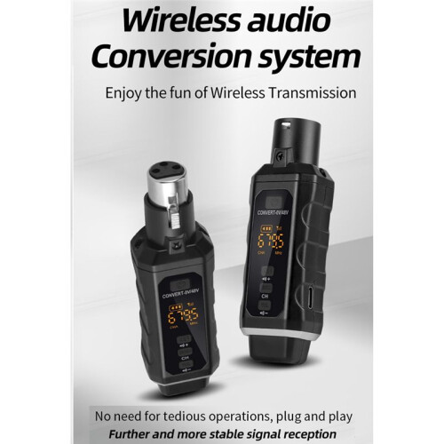 UHF XLR Adapter System Wireless Microphone Transmitter Receiver System for Dynamic Microphone Guitar Audio Mixer 1