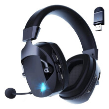 Wireless Gaming Headset with Mic 2.4G Headphone USB 3.5mm Wired 3 Modes for PC,Laptop,PS4, PS5, Black