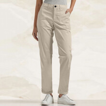 Dames cargo broek met wijde pijpen, knoopsluiting, zakken | Casual stretchbroek voor dames