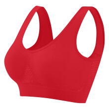 Naadloze sportbeha voor dames, beugelloze yogabeha met uitneembare pads.
