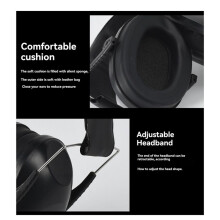 Noise-Canceling Earmuffs for Kids & Adults - Wireless, Adjustable Earmuffs for Workplace Hearing Protection Brown