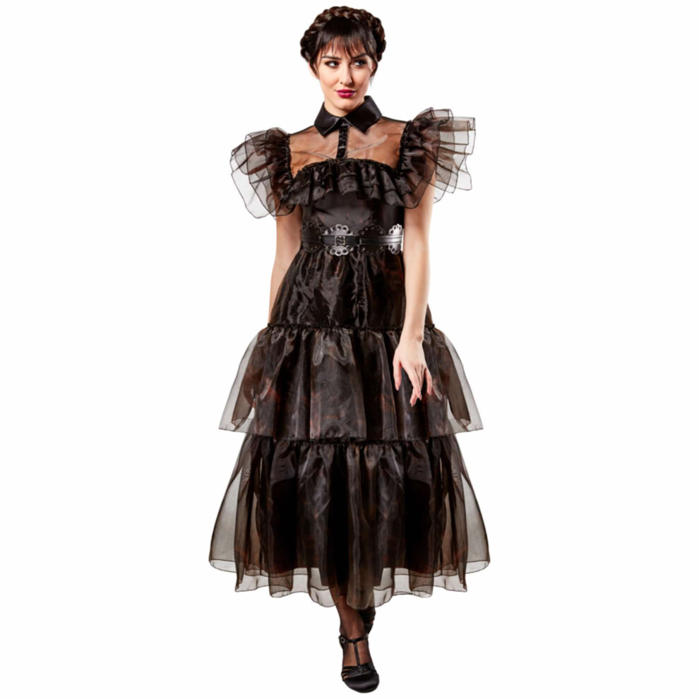 Photos - Fancy Dress Rubies  Wednesday Addams Rave'n Deluxe Black  Womens Costume (Small, Black)