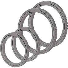 Brelocuri din titan (4 buc., 0,9"/1,2", grosime 2 mm, negre) – Inele despicate rezistente, cu eliberare rapidă, cu apăsare laterală, compatibile
