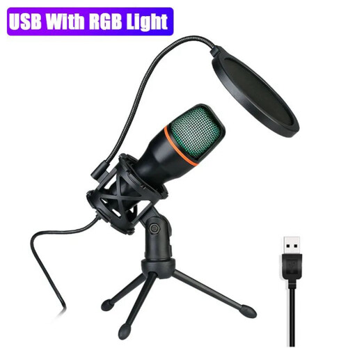Professional USB Condenser Microphone Live Streaming Microphone for PC Laptop Video Games YouTube Podcasts B 1