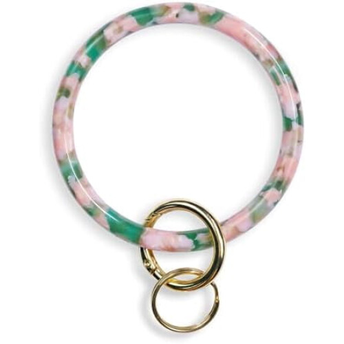 Pulseira chaveiro com argola em acetato para mulheres.