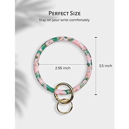 Pulseira chaveiro com argola em acetato para mulheres. 2