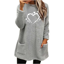 Damen-Sweatshirt mit überschnittenen Schultern, einfarbig, Herbst/Winter