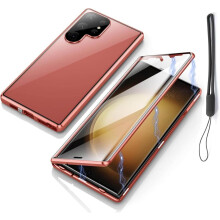 Magnetische Schutzhülle aus gehärtetem Glas mit Sichtschutz für Samsung Galaxy S25/S24/S23/S22/S21-Serie – 360-Schutz gegen neugierige Blicke