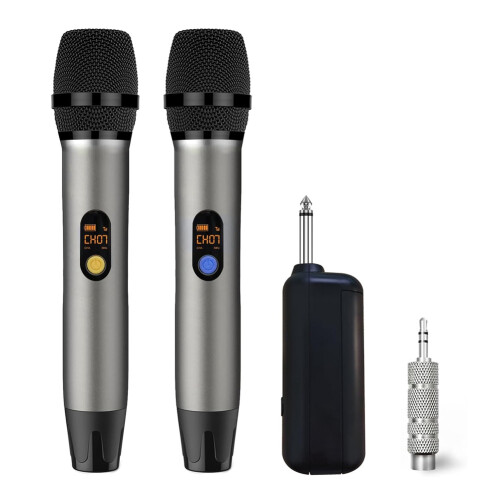 UHF Cordless Wireless Microphone Handheld Dynamic Professional Microphone System for Karaoke Singing, Church, Speech