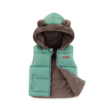 Manteau d'hiver pour bébé garçon et fille, gilet à capuche rembourré et chaud, sans manches, avec oreilles d'ours et fermeture éclair, pour