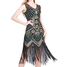 Vestidos de festa para mulheres, vestido retrô de carnaval com lantejoulas e franjas, vestido de alta qualidade, vestido de dança, vestido de