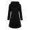Modisches Damenkleid, lässiges Langarmkleid mit Tasche, Kapuzenpullover, Schwarz 6