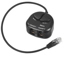 TWO Mute Training Adapter Dual RJ9 Sockets to RJ9 Headset Male Plug for Call Center Headset Training Adapter 4P4C