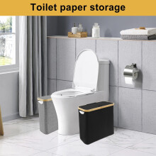 Skládací koš na toaletní papír s velkou kapacitou (42,7 x 14,1 x 33,8 cm), pojme 12 rolí, boční okénko, lehký organizér – kompatibilní