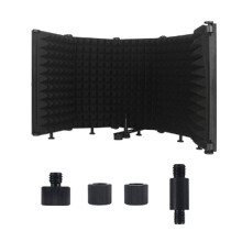Justerbar 5-Panels Mikrofonisoleringssköld Vikbar Studioinspelning Mic Filter Mic Svamp Ljudisolerad Sköld
