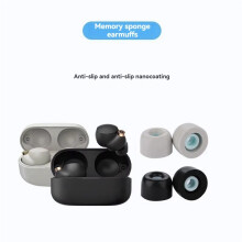 3Pairs Sound-Isolating and Noise-Reducing Earplugs Memory Foam Earmuffs for WF-1000XM4 Headphones Black-L