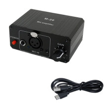 Dynamisches Mikrofon, Kondensator-Mikrofonverstärker, M-20 Audio, 48 V Phantomspeisung, Aufladung, Schwarz, für Live-Soundkarten-Lautsprecher C