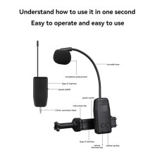 Violin Wireless Microphone Musical Instrument Microphone Stage Performance Audio Receiver and Transmitter Long Clip