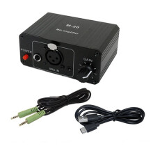 Dynamic Microphone Condenser Mic Amplifier M-20 Audio 48V Phantom Power Charging Black for Live Sound Card Speaker D
