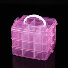 Caja de almacenamiento de plástico transparente apilable y ajustable de 3 niveles y 18 compartimentos para organizar juguetes, joyas y accesorios.