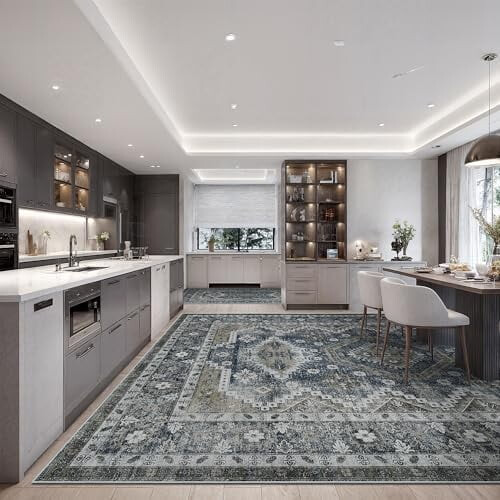 6x9Rug - Πλενόμενο χαλί ανθεκτικό στους λεκέδες, αντιολισθητικά χαλιά με πλάτη για 2