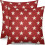 Μαξιλαροθήκες Red & Blue Star 16x16 ίντσες, από μείγμα λινού, σετ 1