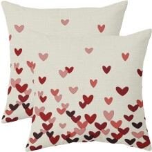 Valentinstag-Kissenbezüge 50 x 50 cm, 2er-Set, rote und rosa Herzchenmuster, dekorative Kissen für Sofa, Couch und Bett –