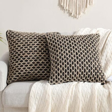 Fodere per cuscini decorativi nere 18x18 (imbottitura non inclusa) - Solo fodere per cuscini in stile boho, confezione da 2