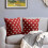 Μαξιλαροθήκες Red & Blue Star 16x16 ίντσες, από μείγμα λινού, σετ 3