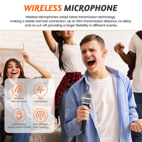 Microphone Dynamic Handheld Microphones Karaoke Mic with Receiver for Wedding Club 1