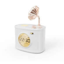 Speaker Retro Clock Alarm Clock Calendar with Display Desktop Home Decor Creatives Gift Small Speaker A