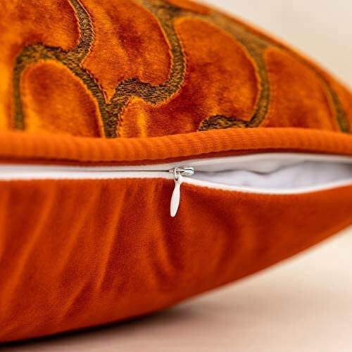 Housse de coussin en velours 45 x 45 cm avec fermeture éclair invisible 2
