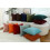 Capas de almofada decorativas em chenille laranja vibrante, macias, para sala de estar, conjunto com 2 unidades, 45x45 cm (18x18 polegadas). 5