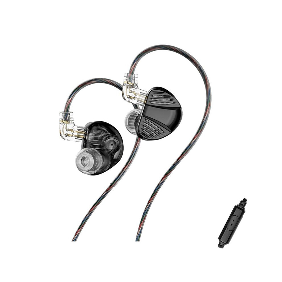 Trn V10 Pro Earphones Dual Dynamic High-Fidelity Sound In-Ear Monitors Headphones ,3.5 With Microphone Black 6033495022503