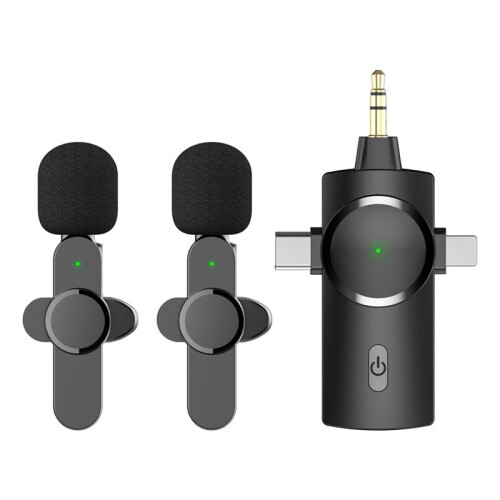 3 In1 Wireless Lavalier Microphone for Interviews Video Podcast for /for /Android/Smartphone/Camera/Computer 1