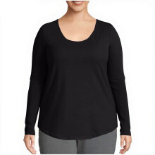 Camisetas casuales para mujer, color liso, cuello redondo, manga larga, estilo oversize, tallas S-5XL
