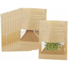100 Stück durchsichtige, luftdichte braune Kraftpapier-Zipbeutel (2,75 x 3,5 Zoll), wiederverschließbar, ideal für Kaffee und Probenverpackungen