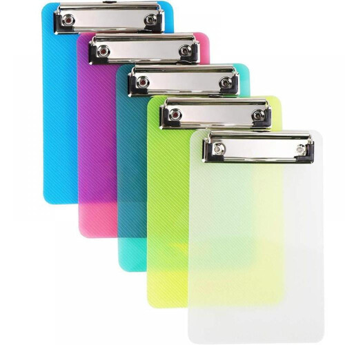Mini Clipboard PET Plastic 4.7x7.3 Inches 5 Pcs 2