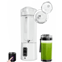 Licuadora personal portátil de 360 W con diseño de 6 cuchillas, tapa a prueba de fugas, boquilla para beber y resistencia al agua IPX8 –