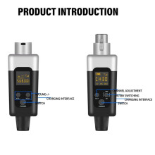 0V/48V Wireless XLR Microphone Transmitter and Receiver Microphone Wireless System Rechargeable for Dynamic Microphone