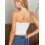 Top a fascia senza spalline da donna, a doppio strato, basic e casual. 4