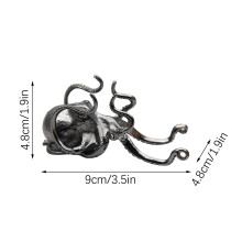 Soporte para teléfono con forma de pulpo: soporte para móvil y portalápices de aleación de aluminio, color negro, compatible con smartphones.