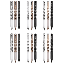 Bolígrafo antiestrés geométrico de metal arrugado 18X, bolígrafo de gel retráctil de 0,5 mm, bolígrafo de gel que cambia de forma para aliviar