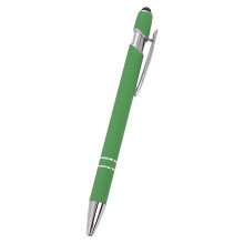 Bolígrafo de gel retráctil, cuerpo de aluminio, escritura fluida, secado rápido, no mancha, agarre cómodo, recargable, tinta negra-verde, 5,63".